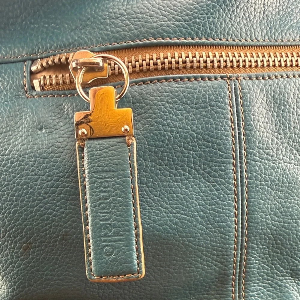 Tignanello Teal Leather Shoulder Bag - Picture 6 of 14
